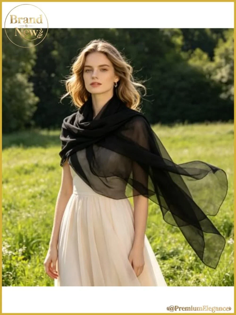 Women's Lightweight Chiffon Scarf Solid Color Long Wrap Shawl